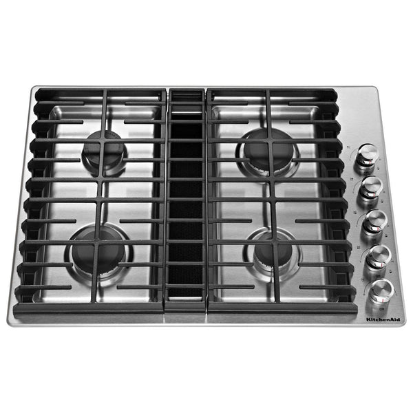  KitchenAid 30-inch Built-in Gas Cooktop with Downdraft KCGD500GSS IMAGE 1