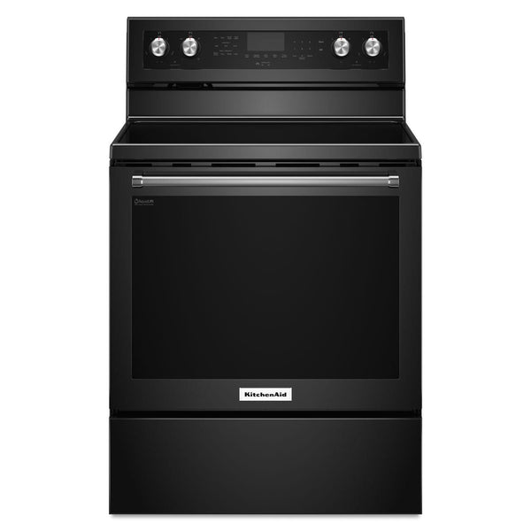  KitchenAid 30-inch, Freestanding Electric, Range with Even-Heat™ YKFEG500EBS IMAGE 1