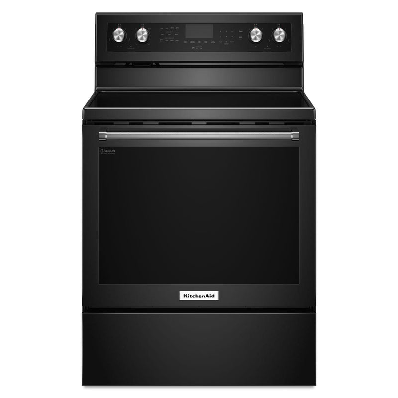  KitchenAid 30-inch, Freestanding Electric, Range with Even-Heat™ YKFEG500EBS IMAGE 1