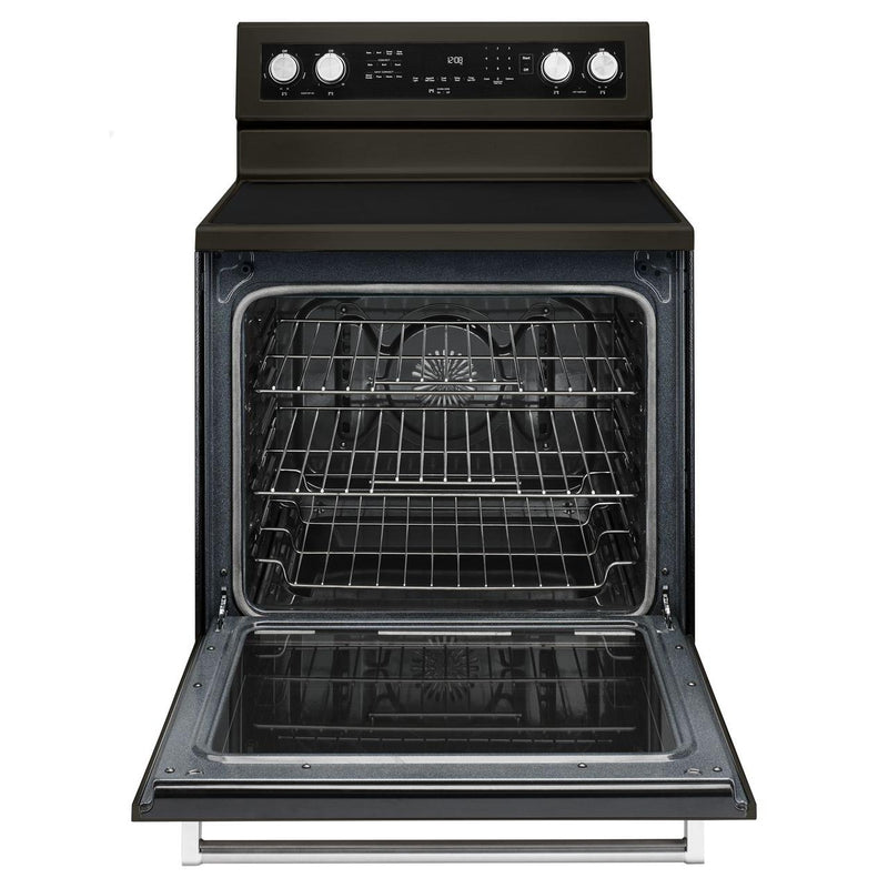  KitchenAid 30-inch, Freestanding Electric, Range with Even-Heat™ YKFEG500EBS IMAGE 2