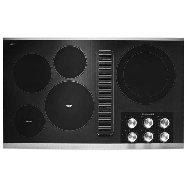  KitchenAid 36-inch Built-in Electric Cooktop with 5 Elements KCED606GSS IMAGE 1
