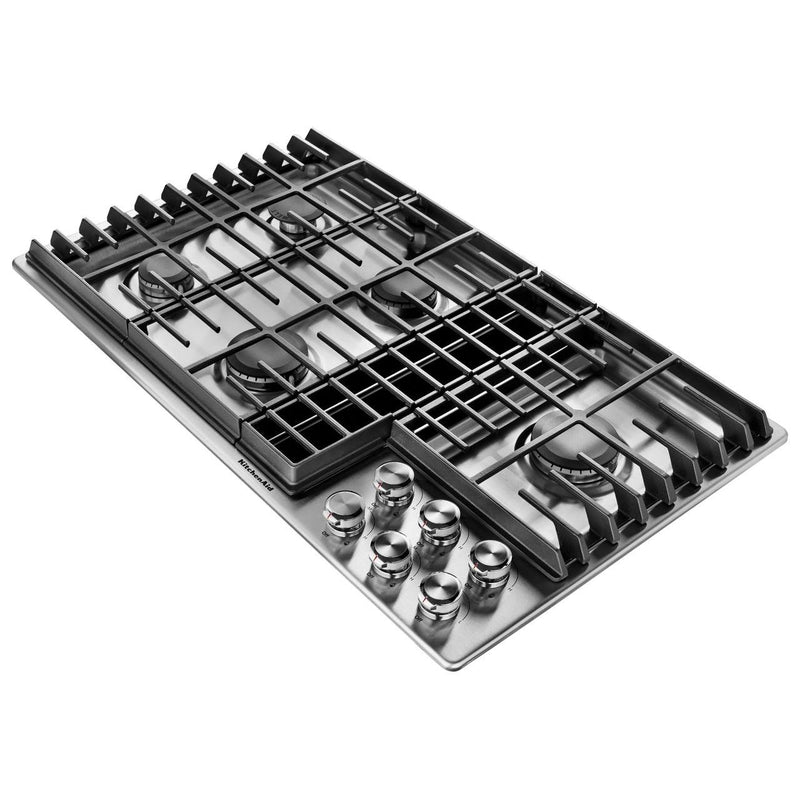 KitchenAid 36-inch Built-in Gas Cooktop with Downdraft KCGD506GSS IMAGE 2