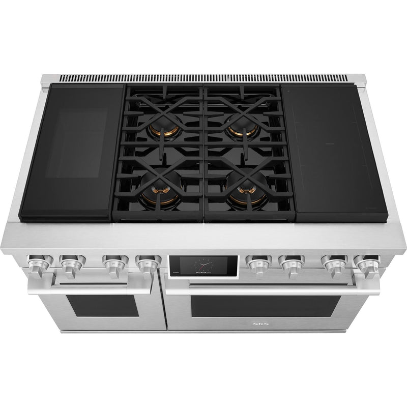  Signature Kitchen Suite 48-inch Freestanding Dual-Fuel Range with Sous Vide SKSDR480SIS IMAGE 3