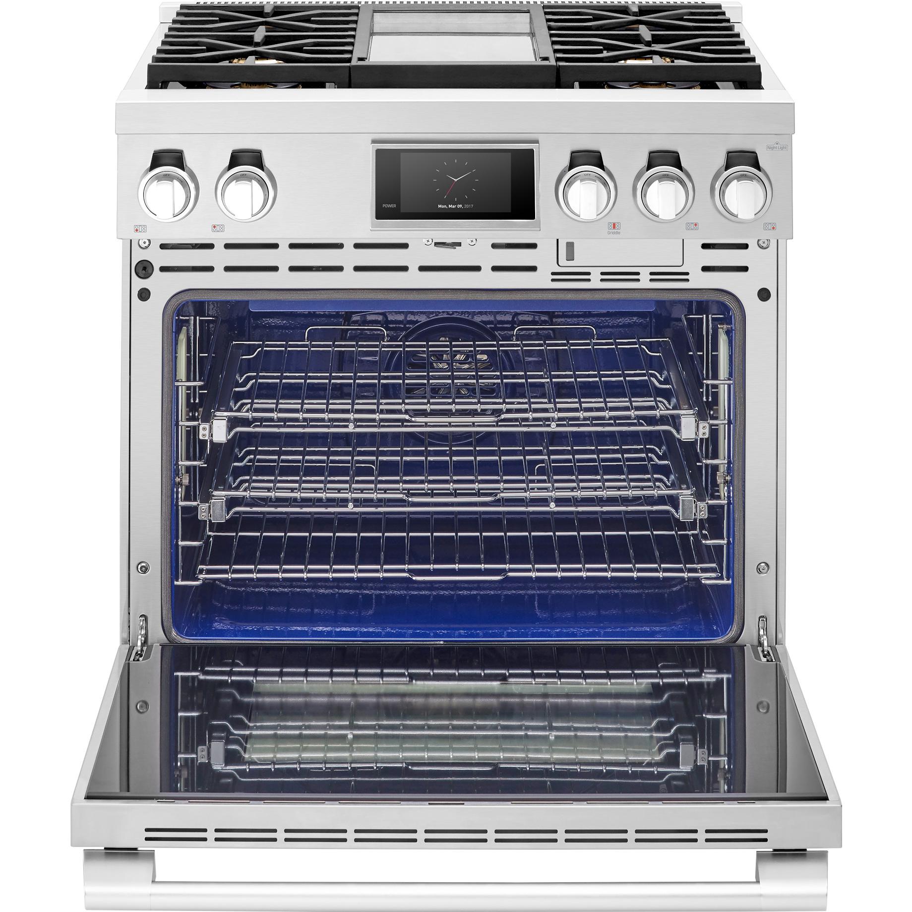  Signature Kitchen Suite 36-inch Freestanding Dual-Fuel Range with Steam-Assist Oven SKSDR360GS IMAGE 2