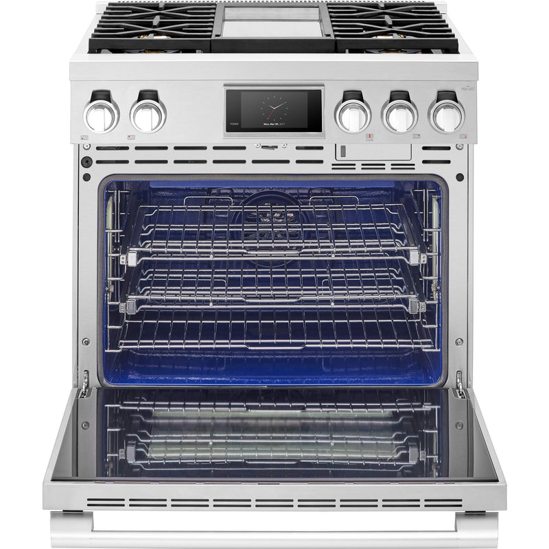  Signature Kitchen Suite 36-inch Freestanding Dual-Fuel Range with Steam-Assist Oven SKSDR360GS IMAGE 2