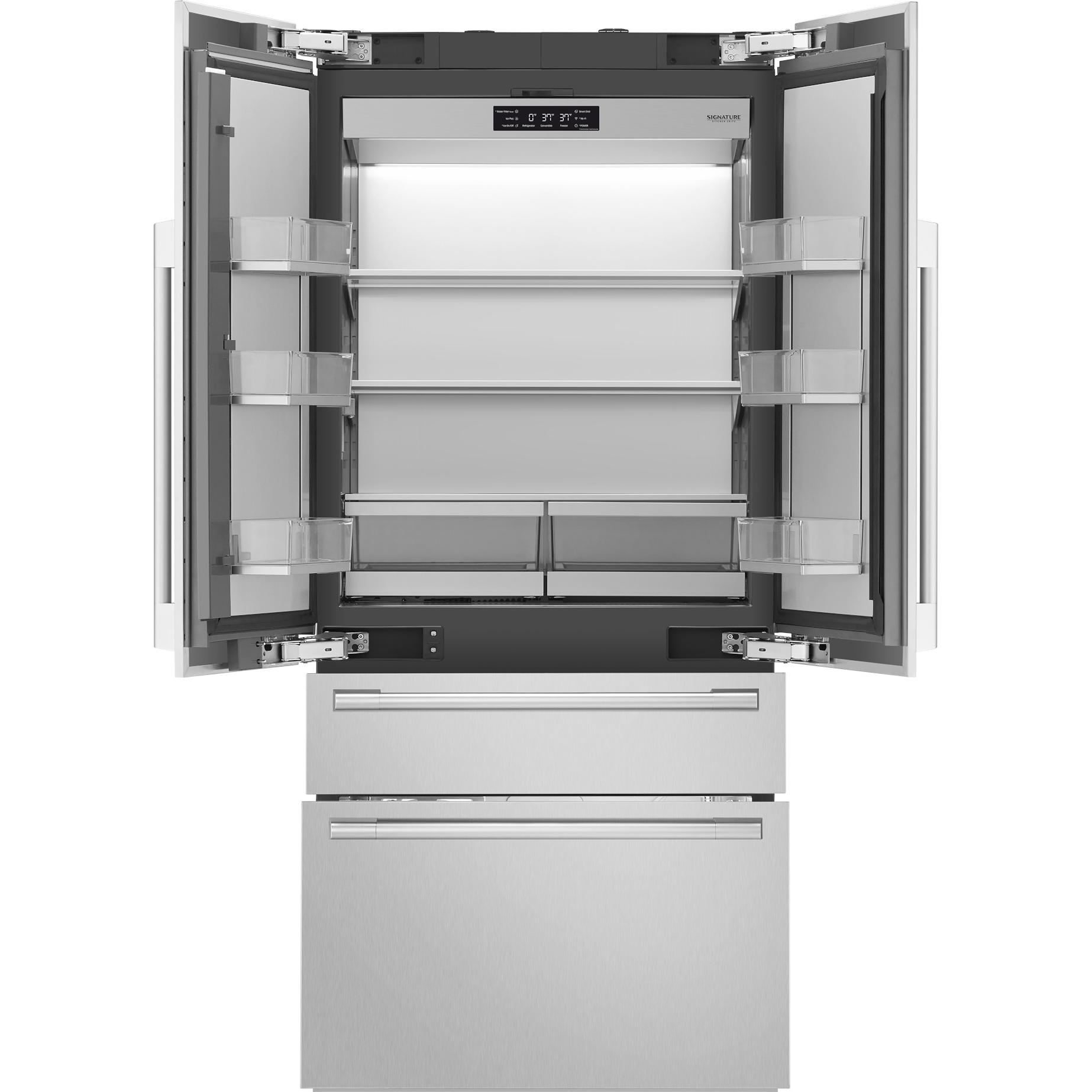  Signature Kitchen Suite 36-inch, 19.3 cu.ft. Built-in French 4-Door Refrigerator with Internal Water Dispenser SKSFD3604P IMAGE 1