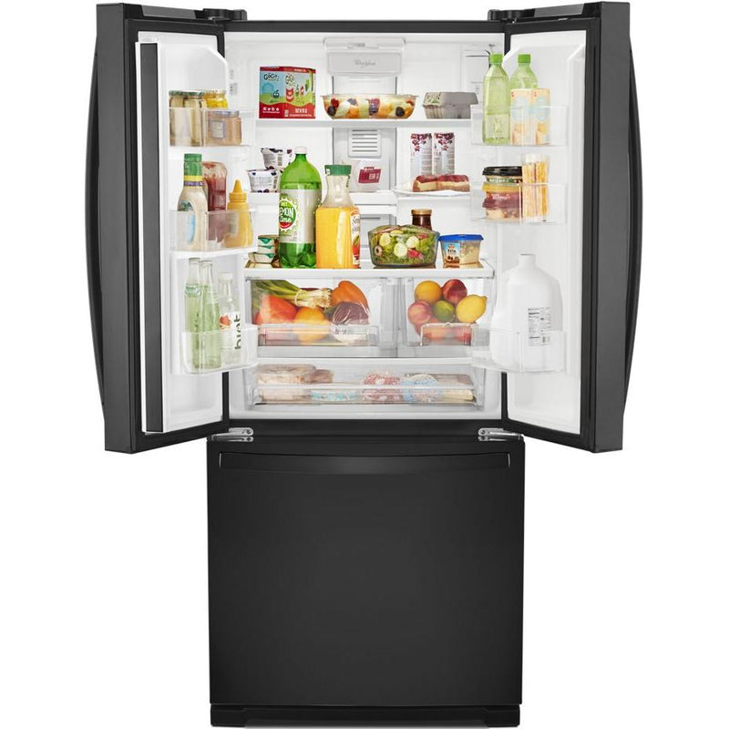  Whirlpool 30-inch, 19.7 cu.ft. Freestanding French 3-Door Refrigerator with Exterior Water Dispenser with EveryDrop® Filtration WRF560SEHB IMAGE 3