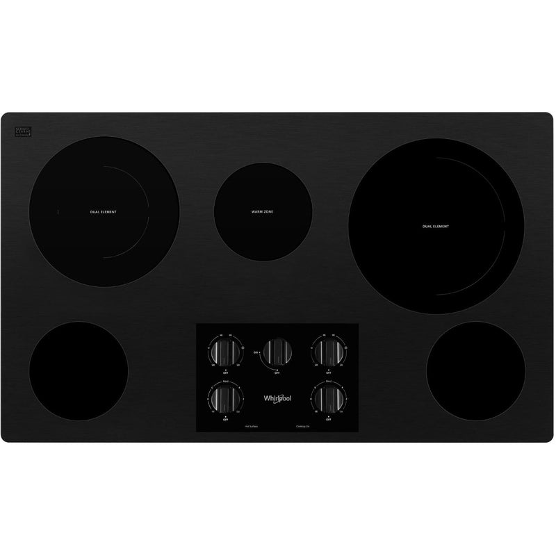  Whirlpool 36-inch Built-In Electric Cooktop WCE77US6HB IMAGE 1