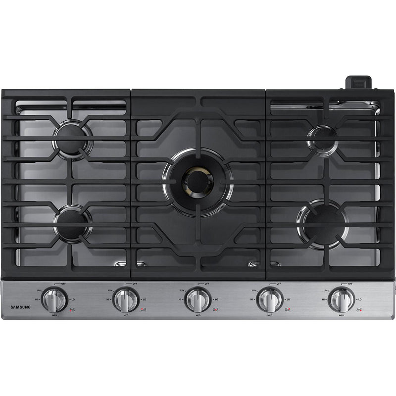  Samsung 36-inch Built-in Gas Cooktop with Wi-Fi and Bluetooth Connected NA36N7755TS/AA IMAGE 1