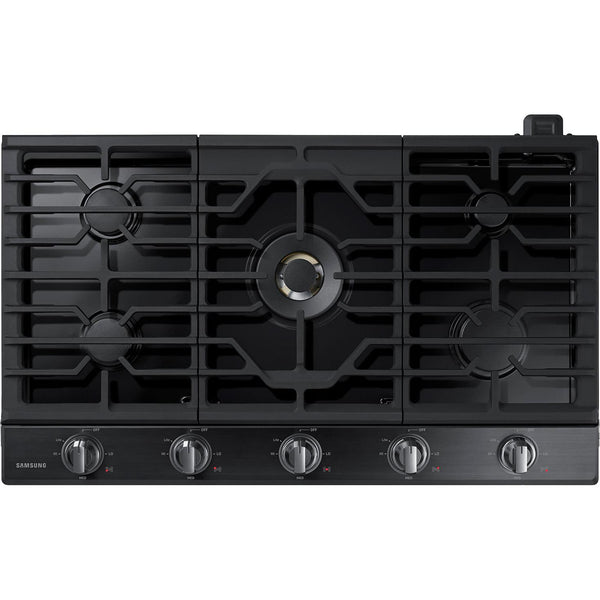  Samsung 36-inch Built-in Gas Cooktop with Wi-Fi and Bluetooth Connected NA36N7755TG/AA IMAGE 1