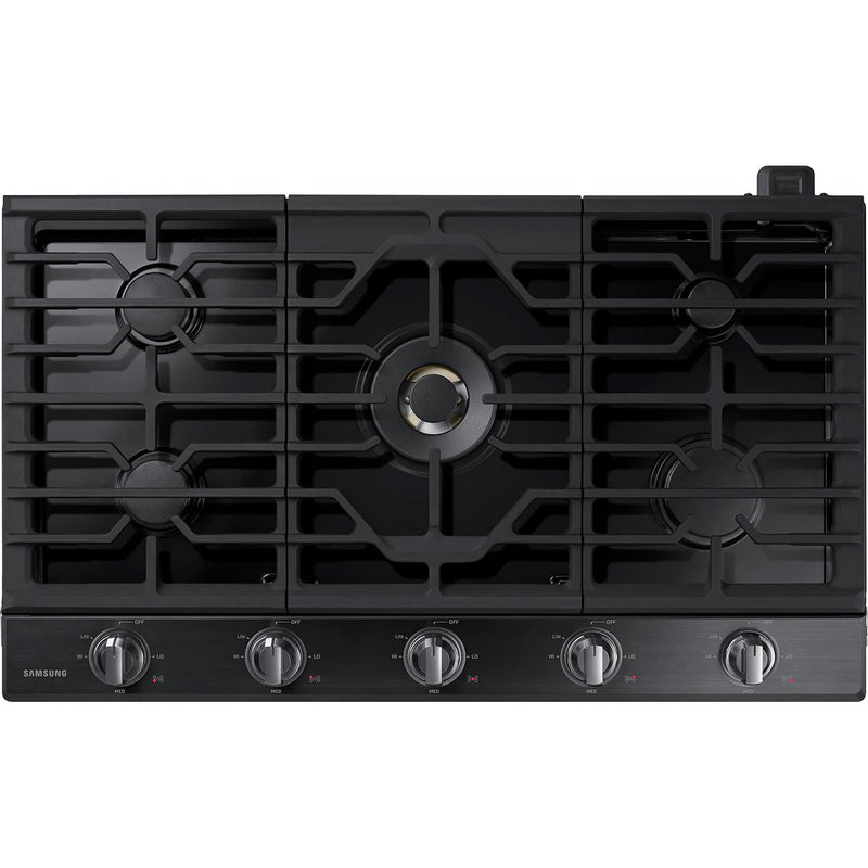  Samsung 36-inch Built-in Gas Cooktop with Wi-Fi and Bluetooth Connected NA36N7755TG/AA IMAGE 1