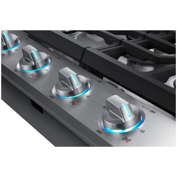  Samsung 30-inch Built-In Gas Cooktop with Wi-Fi Connectivity NA30N6555TS/AA IMAGE 3