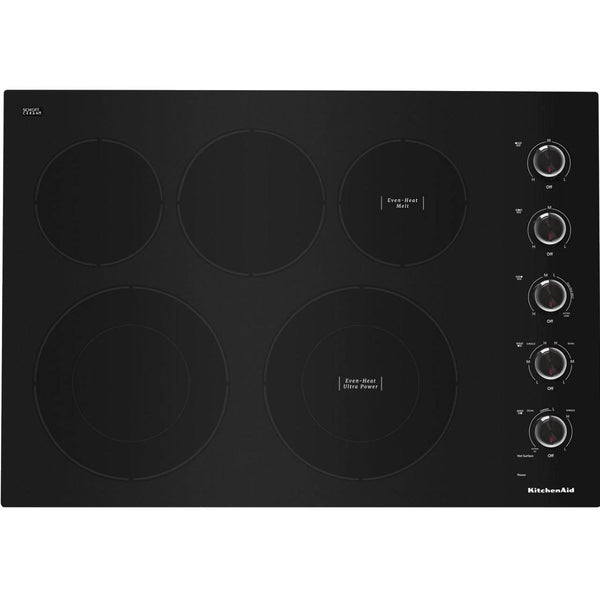  KitchenAid 30-inch Built-in Electric Cooktop with 5 Elements KCES550HBL IMAGE 1