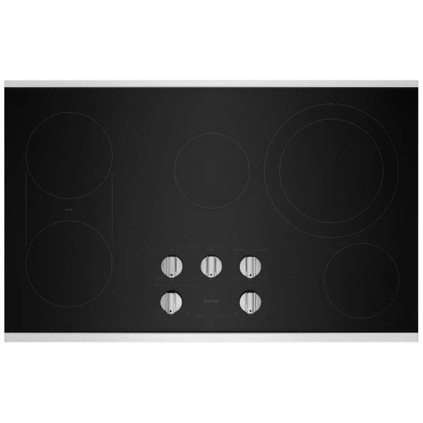  Maytag 36-inch Built-in Electric Cooktop with Reversible Grill and Griddle MEC8836HS IMAGE 1
