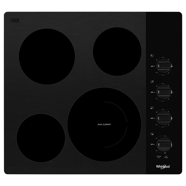  Whirlpool 24-inch Built-in Electric Cooktop with FlexHeat™ Element WCE55US4HB IMAGE 1