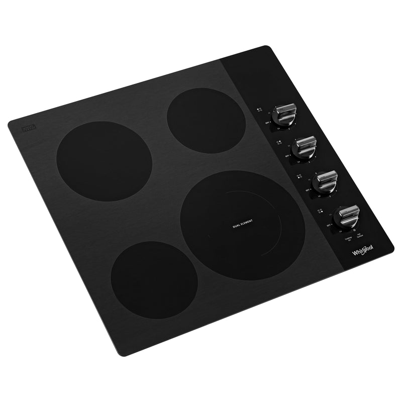  Whirlpool 24-inch Built-in Electric Cooktop with FlexHeat™ Element WCE55US4HB IMAGE 3