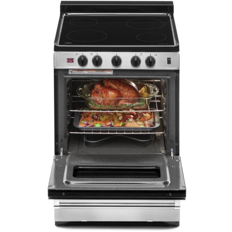  Whirlpool 24-inch, Freestanding Electric Range with Upswept SpillGuard™ Cooktop YWFE50M4HS IMAGE 3