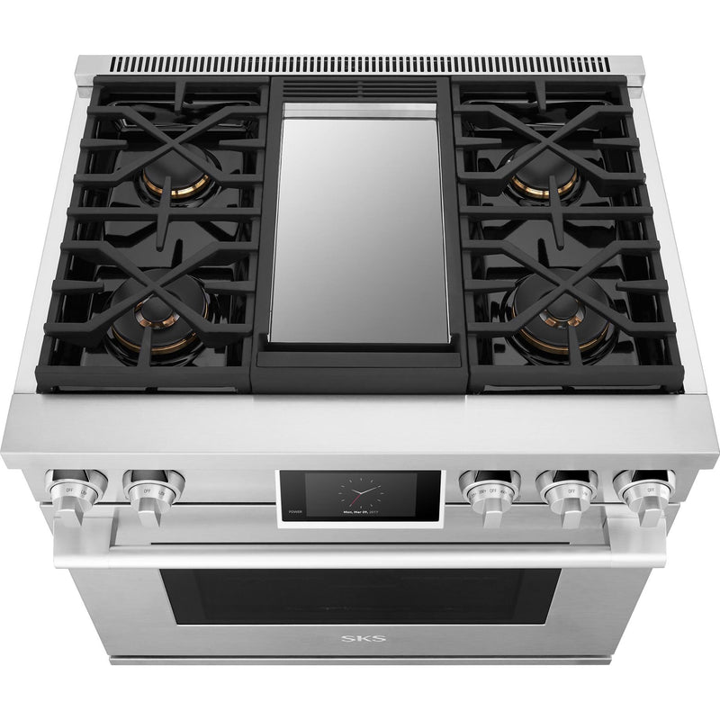  Signature Kitchen Suite 36-inch Freestanding Gas Range with Wi-Fi Connectivity SKSGR360GS IMAGE 14