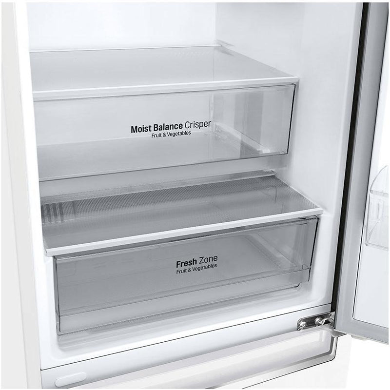  LG 24-inch, 12 cu.ft. Counter-Depth Bottom-Freezer Refrigerator with Multi-Air Flow System LBNC12231W IMAGE 3