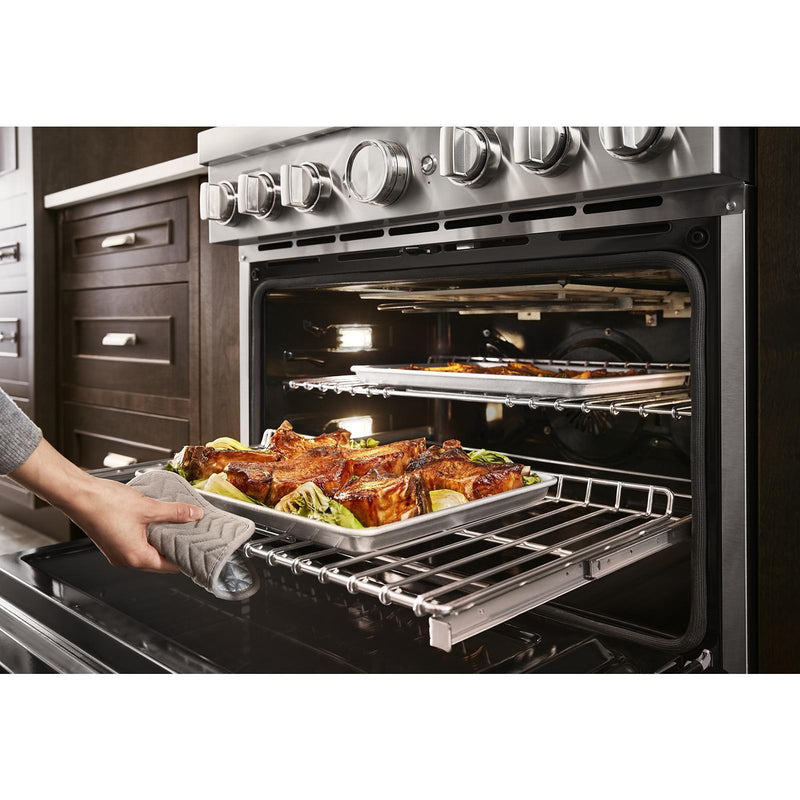  KitchenAid 36-inch Freestanding Dual Fuel Range with Even-Heat™ True Convection KFDC506JSS IMAGE 9