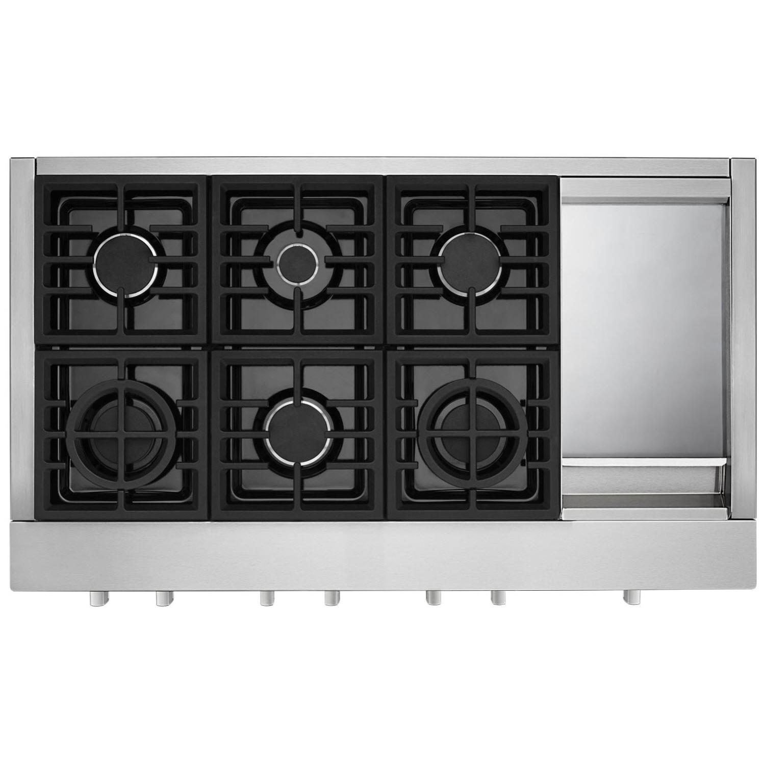  KitchenAid 48-inch Gas Rangetop with Griddle KCGC558JSS IMAGE 2