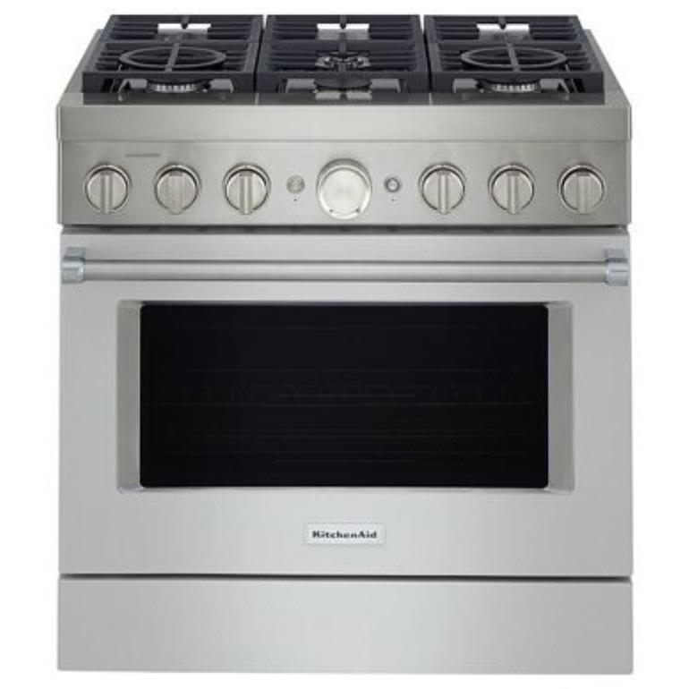  KitchenAid 36-inch Freestanding Gas Range with Even-Heat™ True Convection KFGC506JMH IMAGE 1