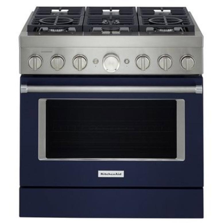  KitchenAid 36-inch Freestanding Gas Range with Even-Heat™ True Convection KFGC506JIB IMAGE 1