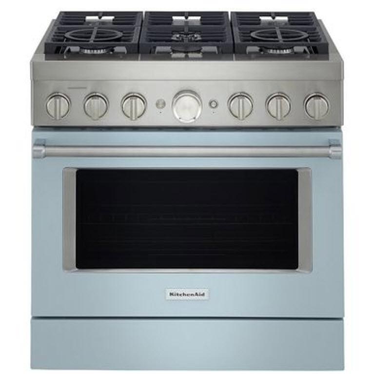  KitchenAid 36-inch Freestanding Gas Range with Even-Heat™ True Convection KFGC506JMB IMAGE 1