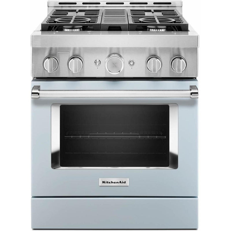  KitchenAid 30-inch Freestanding Gas Range with Even-Heat™ True Convection KFGC500JMB IMAGE 1