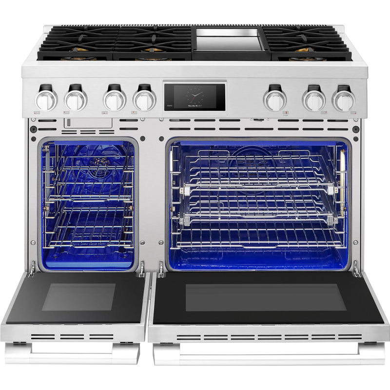  Signature Kitchen Suite 48-inch Freestanding Dual-Fuel Range with Wi-Fi Connectivity SKSDR480GS IMAGE 2