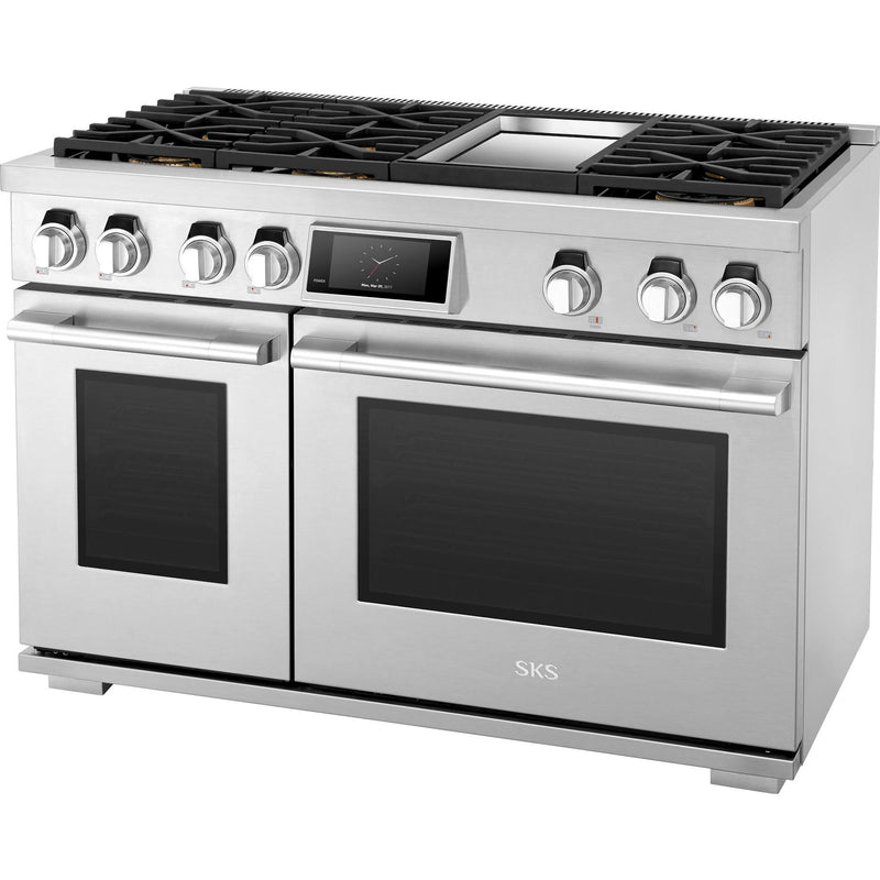  Signature Kitchen Suite 48-inch Freestanding Dual-Fuel Range with Wi-Fi Connectivity SKSDR480GS IMAGE 4
