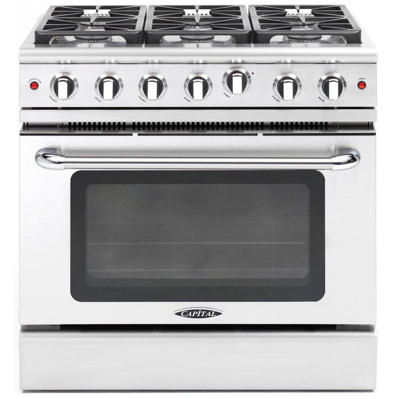  Capital 36-inch Freestanding Gas Range with Convection Technology MCR366-N IMAGE 1