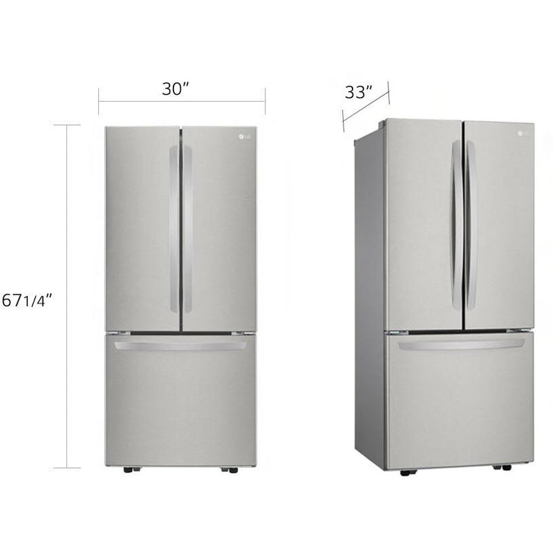  LG 30-inch, 21.8 cu.ft. Freestanding French 3-Door Refrigerator with SmartDiagnosis™ Technology LRFNS2200S IMAGE 8