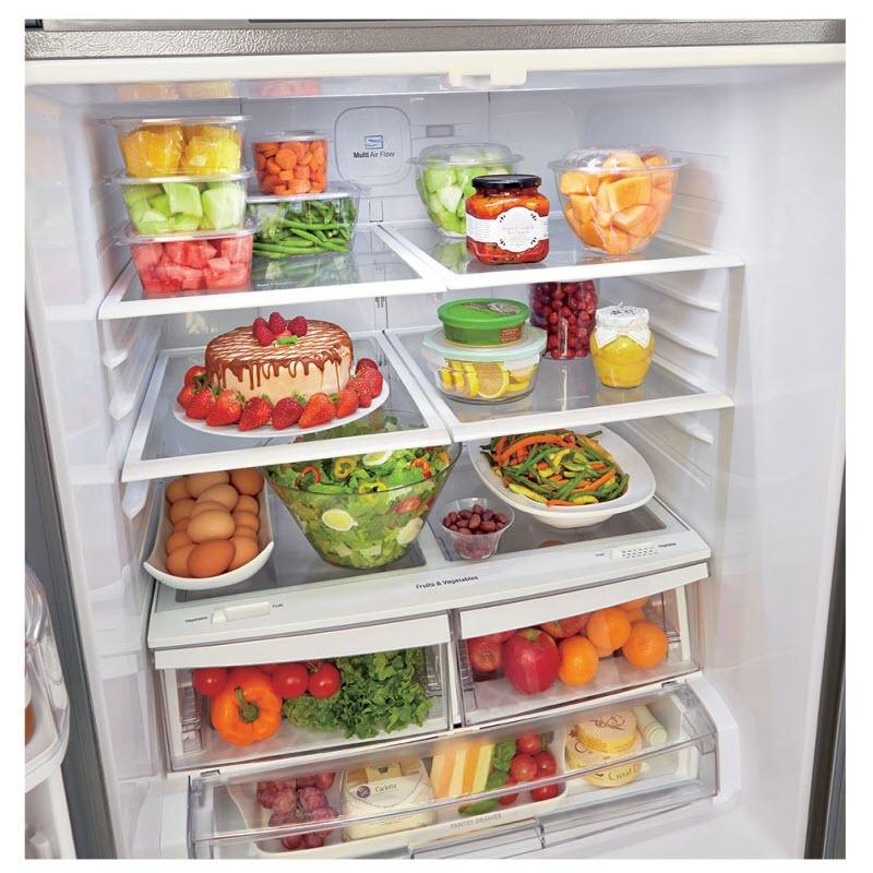  LG 30-inch, 21.8 cu.ft. Freestanding French 3-Door Refrigerator with External Water Dispensing System LRFWS2200S IMAGE 9