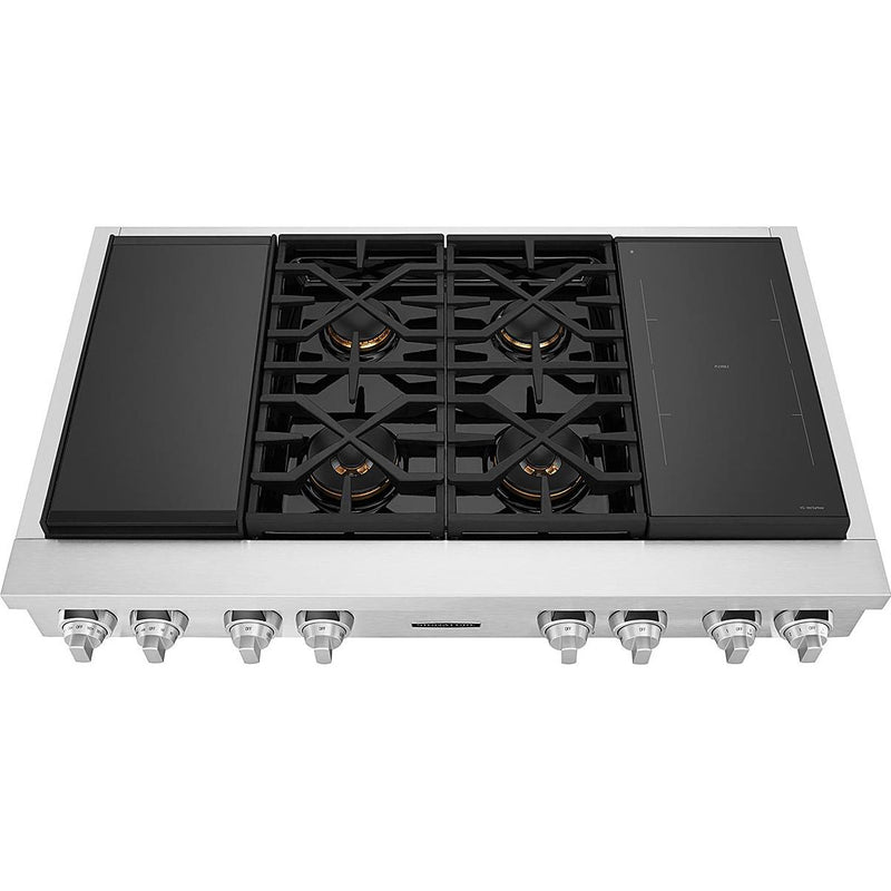  Signature Kitchen Suite 48-inch Dual Fuel Built-in Rangetop with Induction Technology SKSRT480SIS IMAGE 2