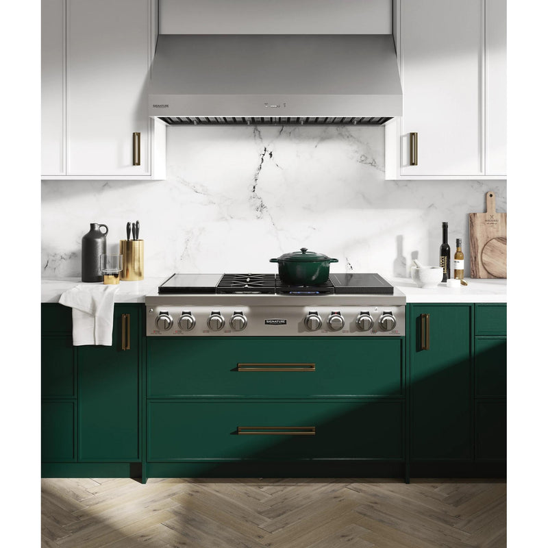  Signature Kitchen Suite 48-inch Dual Fuel Built-in Rangetop with Induction Technology SKSRT480SIS IMAGE 3