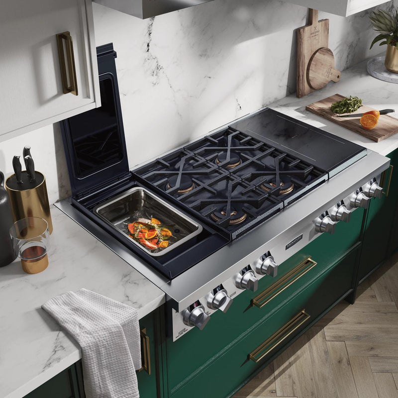  Signature Kitchen Suite 48-inch Dual Fuel Built-in Rangetop with Induction Technology SKSRT480SIS IMAGE 5
