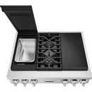  Signature Kitchen Suite 36-inch Dual Fuel Built-in Rangetop with Induction Technology SKSRT360SIS IMAGE 2