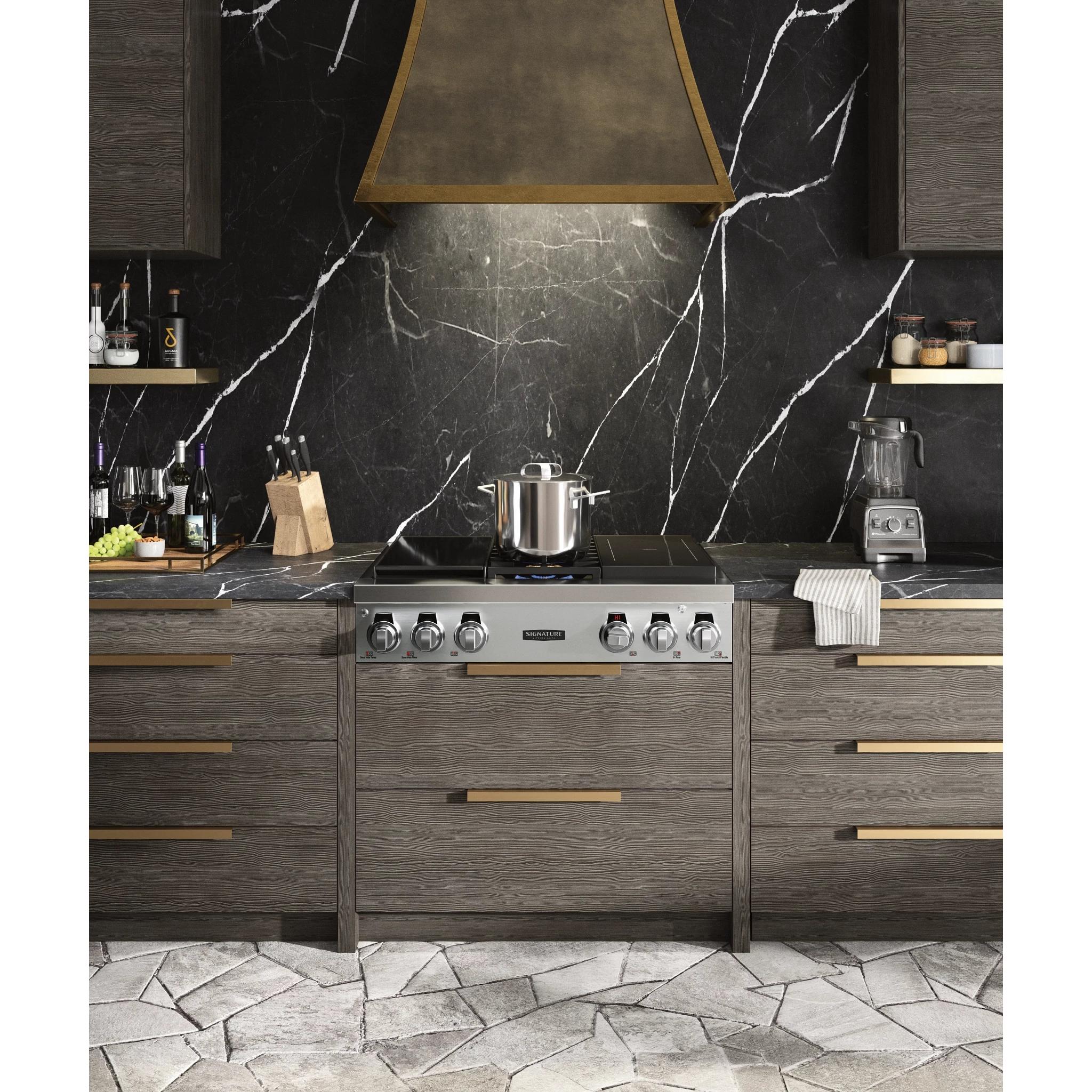  Signature Kitchen Suite 36-inch Dual Fuel Built-in Rangetop with Induction Technology SKSRT360SIS IMAGE 7