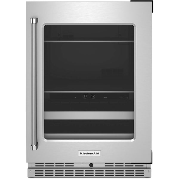  KitchenAid 24-inch, 4.89 cu. ft. Beverage Center with Glass Door KUBR314KSS IMAGE 1