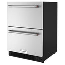  KitchenAid 24-inch Undercounter Double-Drawer Refrigerator/Freezer KUDF204KSB IMAGE 4