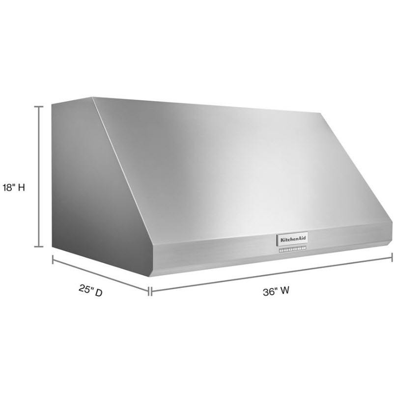  KitchenAid 36-inch Commercial-Style Wall Mount Hood Shell KVWC906KSS IMAGE 9