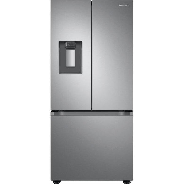  Samsung 30-inch, 22 cu.ft. French 3-Door Refrigerator with Water Dispensing System RF22A4221SR/AA IMAGE 1