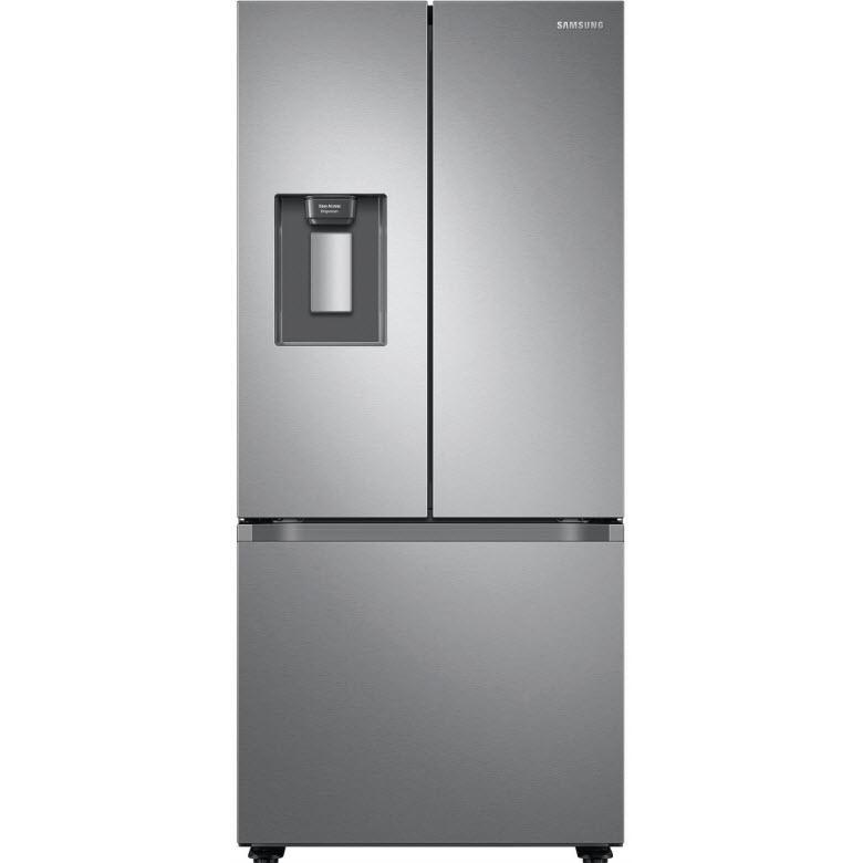  Samsung 30-inch, 22 cu.ft. French 3-Door Refrigerator with Water Dispensing System RF22A4221SR/AA IMAGE 1