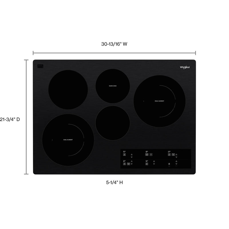  Whirlpool 30-inch, Built-in Electric Cooktop with FlexHeat™ Element WCE97US0KB IMAGE 6