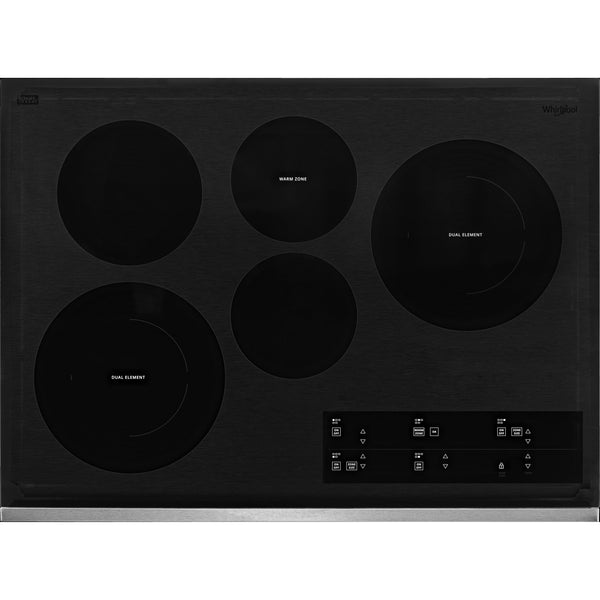  Whirlpool 30-inch, Built-in Electric Cooktop with FlexHeat™ Element WCE97US0KS IMAGE 1