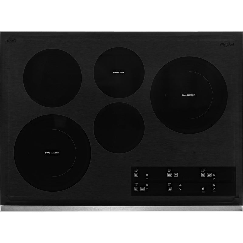  Whirlpool 30-inch, Built-in Electric Cooktop with FlexHeat™ Element WCE97US0KS IMAGE 1