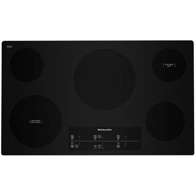  KitchenAid 36-inch Built-In Electric Cooktop with Even-Heat™ Technology KCES956KBL IMAGE 1