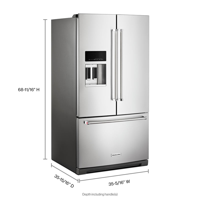  KitchenAid French 3-Door Refrigerator with External Water and Ice Dispensing System KRFF577KPS IMAGE 17