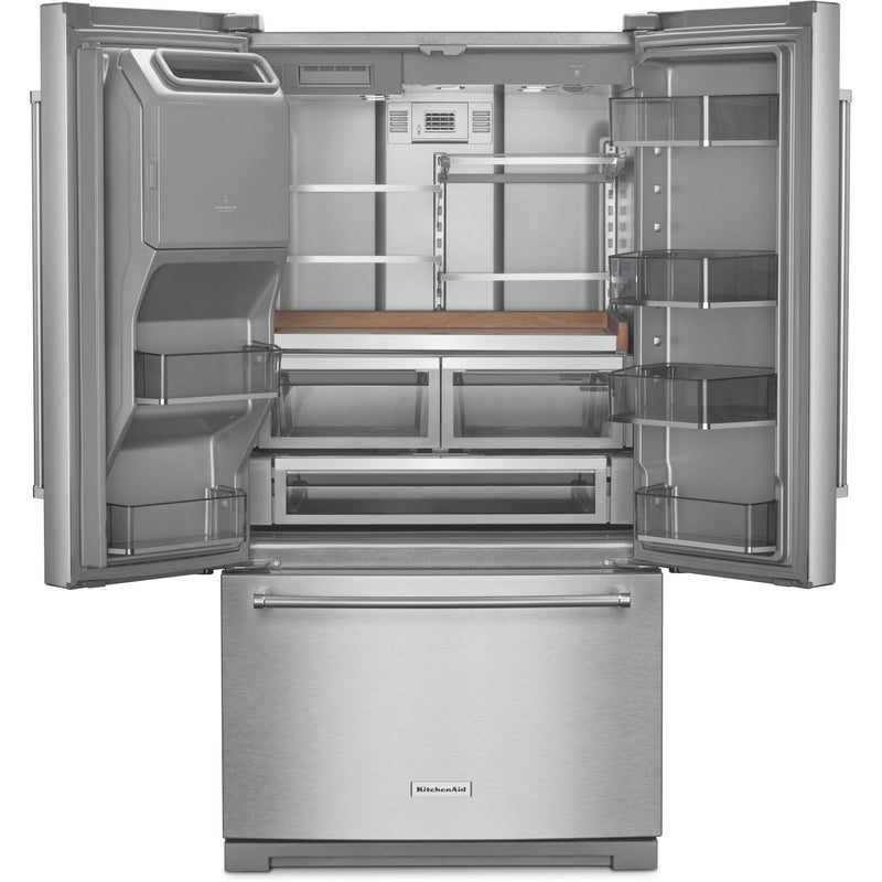  KitchenAid French 3-Door Refrigerator with External Water and Ice Dispensing System KRFF577KPS IMAGE 2